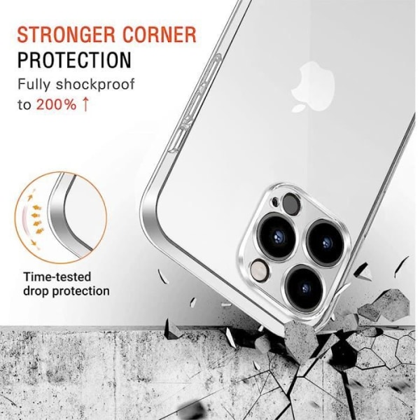 Fodral till iPhone 14 Pro Transparent TPU skyddsfodral Transparent