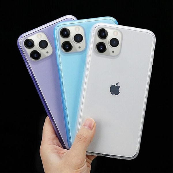 Silikone etui til iPhone 12 Mini Bumper Anti-Scratch - Lilla Halvtransparent lila