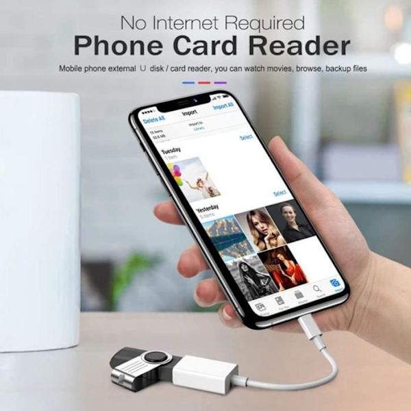 USB Type-A till Lightning-adapter - E.F.CONNECTION - Vit - iPhone/iPad - USB 2.0