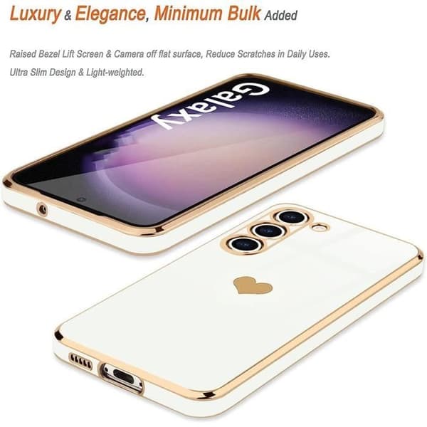 Coque - E.F.CONNECTION - för Xiaomi Redmi Note 14 5G - Stötabsorberande - Elegant - Hjärtmönster - Vit Vit