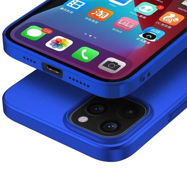 Skal till iPhone 12 - E.F.CONNECTION - Mjuk silikon - Ultra tunn - TPU-skydd - Blå Blå