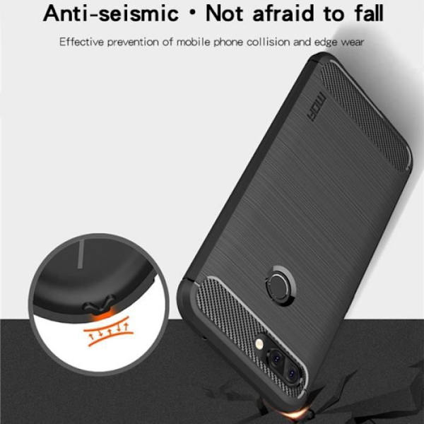 Coque - Xiaomi - Mi 8 Lite - TPU Soft - Texturerad kolfiber - Svart Svart