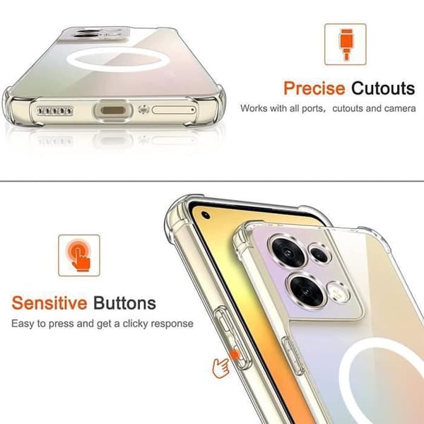 Skyddsfodral - E.F.CONNECTION - OPPO Reno 8 5G - Transparent - Flexibelt - Silikon Transparent