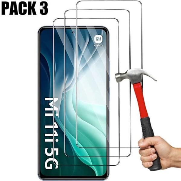 3-pack härdat glas för Xiaomi Mi 11i skärmskydd 9H Stötsäker Transparent