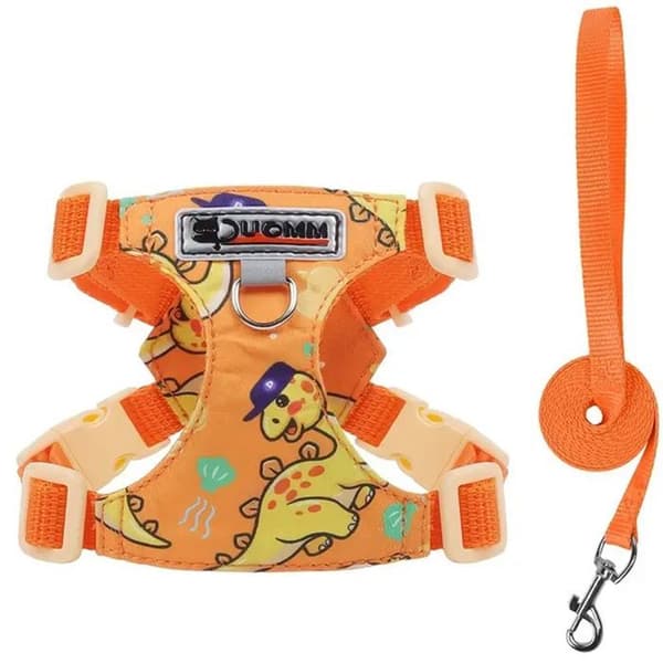 Hundselar - Ej specificerad - Orange Dinosaurie - Lätt - Justerbar - Reflexiv Orange