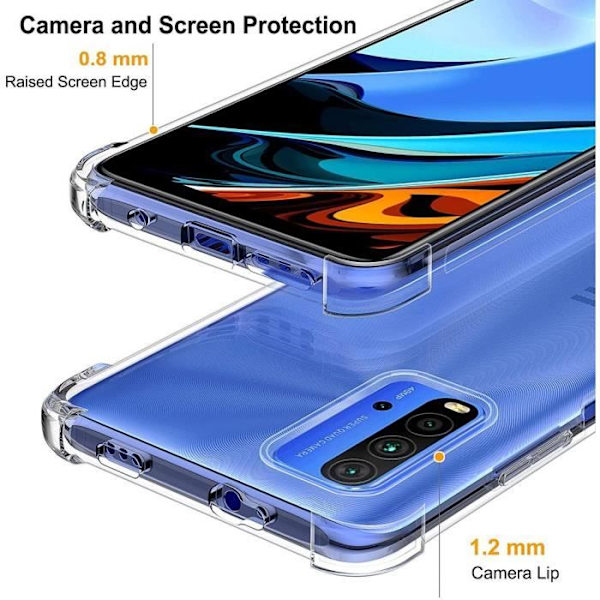Skyddsskal för Redmi 9T - E.F.CONNECTION - Förstärkt skydd med design av TPU + Härdat glas - Transparent Transparent