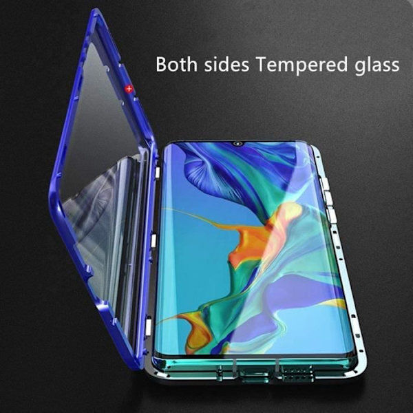 Redmi 9 Case Magnetic Adsorption, stødsikker 360 grader fuld skærmbeskyttelse Dobbelt Premium hærdet glas Forside BagsideNK