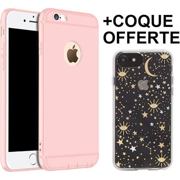 Fodral till iPhone 6Plus/6SPlus Matt Silikon Stötsäker Anti-Scratch - Rosa + Gratis Fodral. Rosa