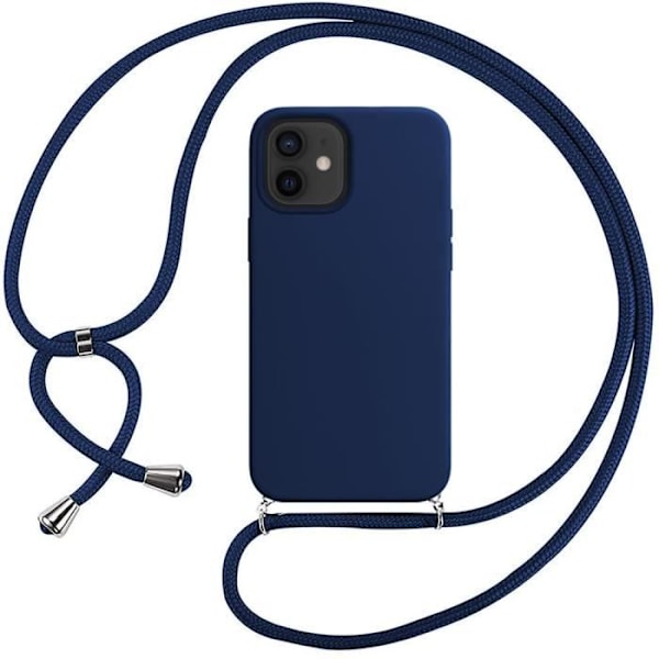 Fleksibel Covers med Snoretræk - iPhone 12 Mini - Mørkeblå - Blød Silikone - Stødabsorberende - Unisex marinblå