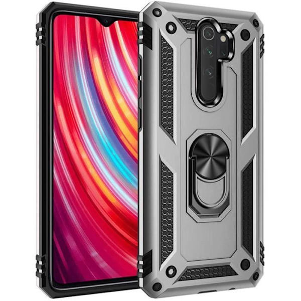 för XiaoMi RedMi Note 8 Pro Fodral, Pansarfodral TPU+PC Stötsäkert skydd Anti-skrapa skydd med 360 graders rotation Finger Ring Stand avN3756