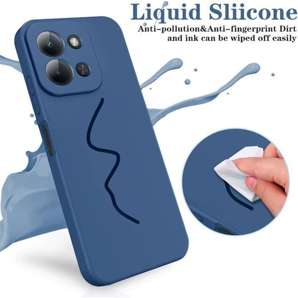 Silikonfodral - E.F.CONNECTION - för Xiaomi Redmi 15C - Flexibel - 2 Härdade Glas - Marinblå marinblå