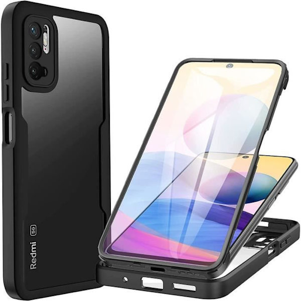 Fodral för Redmi Note 10 5G (6,5") helkropps hårdförstärkt kant 360 graders anti-skrapskydd