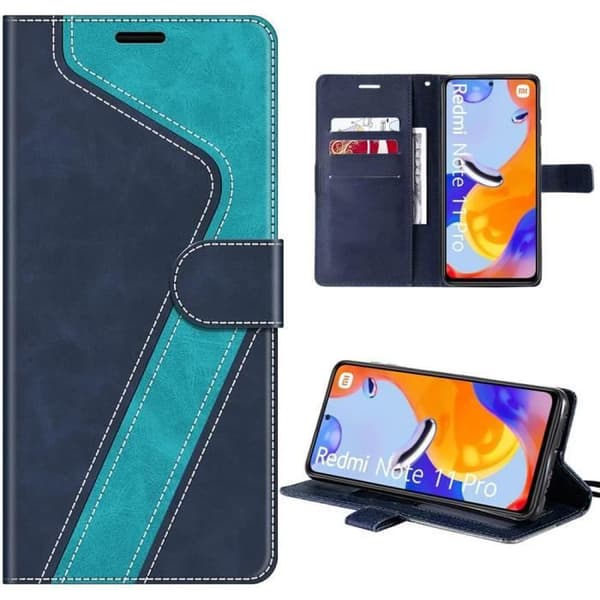 Fodral för Xiaomi Redmi Note 12 Pro - Xiaomi - PU-läderfodral - Blå - Stöd - Kortfickor Blå