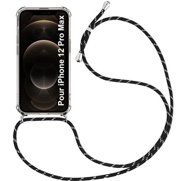 Beskyttelsescover - E.F.CONNECTION - iPhone 12 Pro Max - Fleksibel - Transparent-Sort - Stødabsorberende Transparent-svart