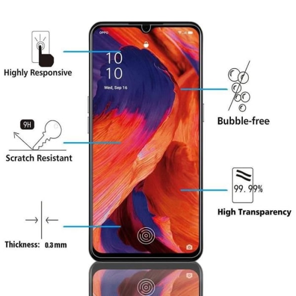Hærdet Glas - E.F.CONNECTION - til OPPO A73 4G - Meget ridsefælt - Skærmbeskyttelse - 2 Stykker Transparent
