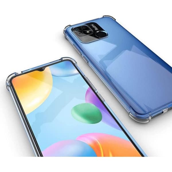Skyddsskal - E.F.CONNECTION - För Xiaomi Redmi 10C - Transparent - Stötsäkert - 2 Härdade Glas Transparent