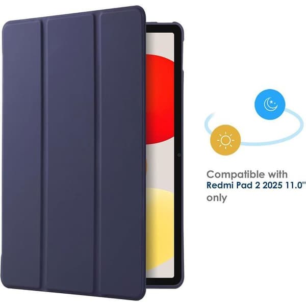 Fodral för Xiaomi Redmi Pad 2, Stötskydd med Stöd - Mörkblå - Härdat Glas marinblå