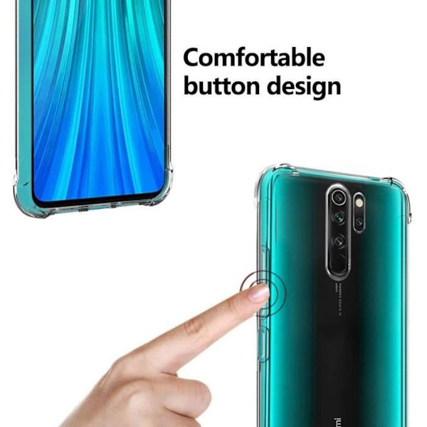 Beskyttelsesetui til Redmi Note 8Pro - E.F.CONNECTION - Blødt - Transparent - Anti-Shock Høj modstand Transparent