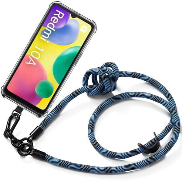 Stötsäker Plats - E.F.CONNECTION - För Xiaomi Redmi 10A/9C - Förstärkt Skydd - Avtagbar Snodd - Blå Blå