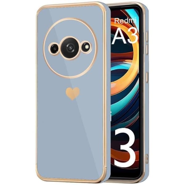 Coque - E.F.CONNECTION - för Xiaomi Redmi A3 - Mönster Hjärta - Lyx - Scratch-resistant Blå