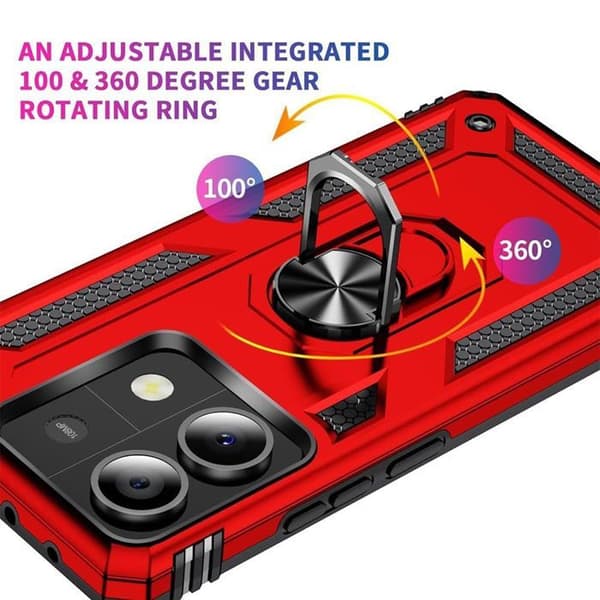 Skyddsskrapa - E.F.CONNECTION - För Xiaomi Redmi Note 14 5G - Röd - Stötsäker - 360° bakring Röd