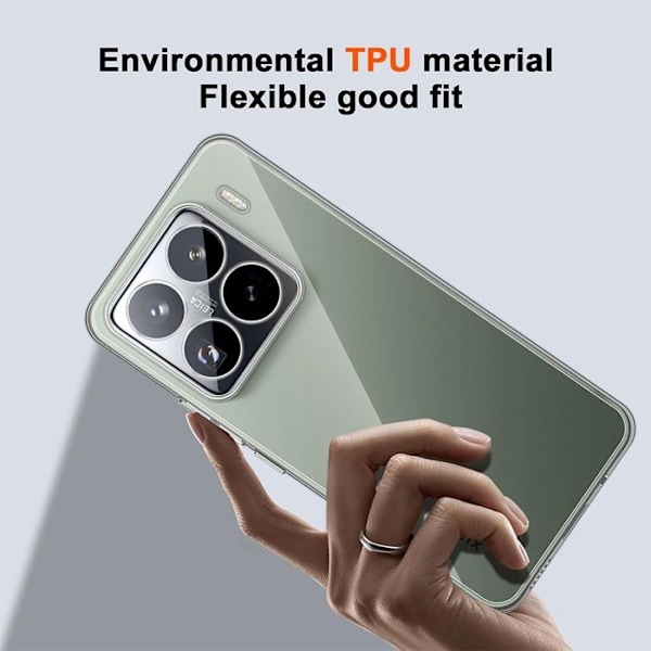 Coque til Xiaomi 15 Pro, Silikonebeskyttelse, Stødabsorberende, Ridsefast, Gennemsigtig Transparent