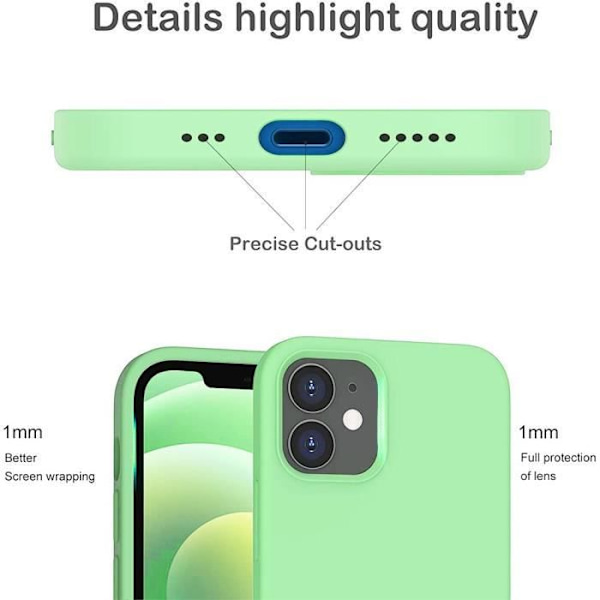 Tunt silikonfodral för iPhone 13 (6,1") Grön E.F. Connection