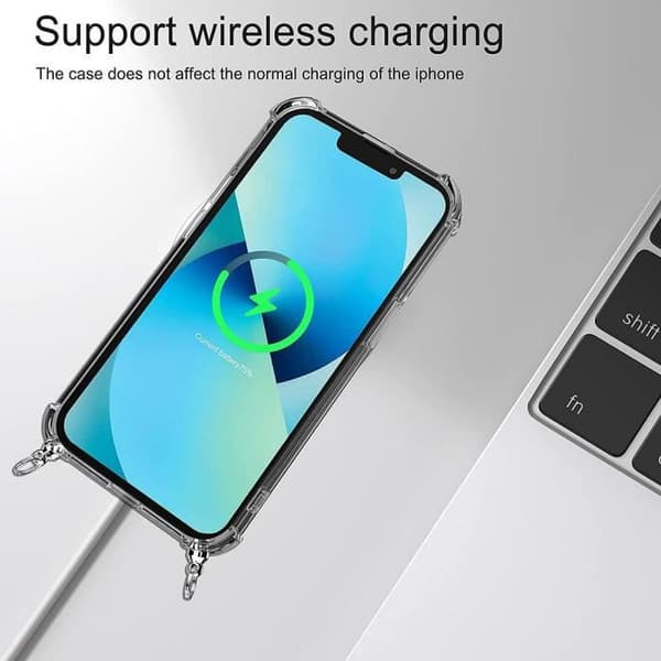 Skyddsfodral - E.F.CONNECTION - för iPhone 12 - Flexibelt - Stötskydd - Svart Transparent-svart