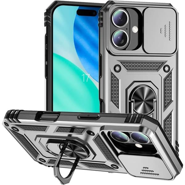 Skyddsfodral - för iPhone 17 - Silver - Stötresistent - Skydd för utdragbar kamera - Modern design Silver