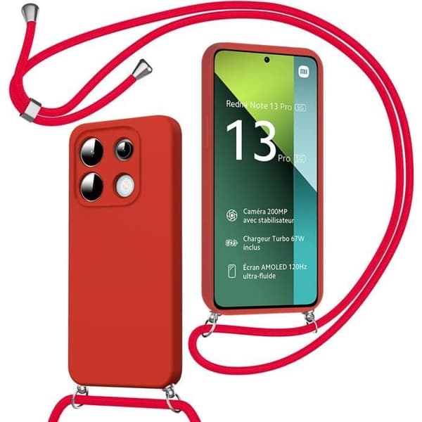 Skyddsfodral för Xiaomi Redmi Note 13 Pro 5G - Stötsäker - Silikon - Röd Röd