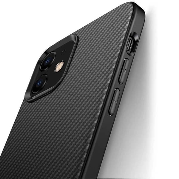 Silikonfodral - E.F.CONNECTION - för iPhone 12 Pro - Ultra-Tunn - Stötsäker - Rep-skyddande Svart