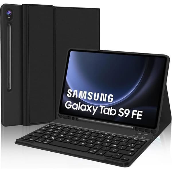 Coque Clavier kompatibel med Samsung Galaxy Tab S9 FE/S10 FE - PU-läder - Bluetooth 5.0 - AZERTY Franska