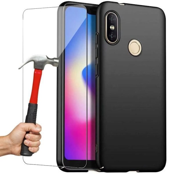 Beskyttelsesetui til Xiaomi Mi 8 Pro (6.21") - E.F.CONNECTION - Flexibel - Sort - 2 Tempered Glas Svart