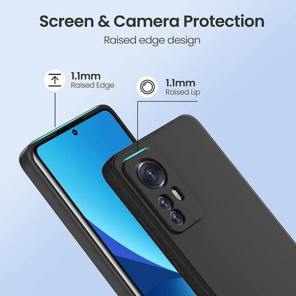 Coque - E.F.CONNECTION - För Xiaomi 12 Pro - Flexibel - Svart - Repåresistent - Stötsäker Svart