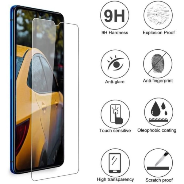 3 delar härdat glas för Realme X2 Pro skärmskydd, 9H hårdhet, bubbelfri, anti-fingeravtryck, hög