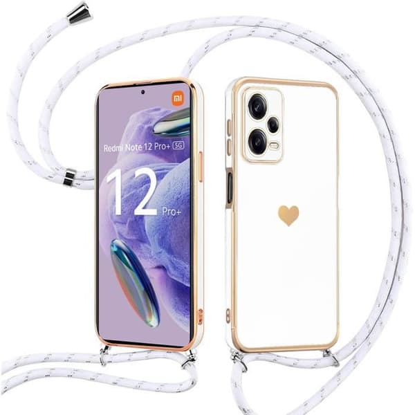Coque - Xiaomi - Redmi Note 12 Pro Plus 5G - Stöttålig - Repfripå - Hjärtmönster Vit