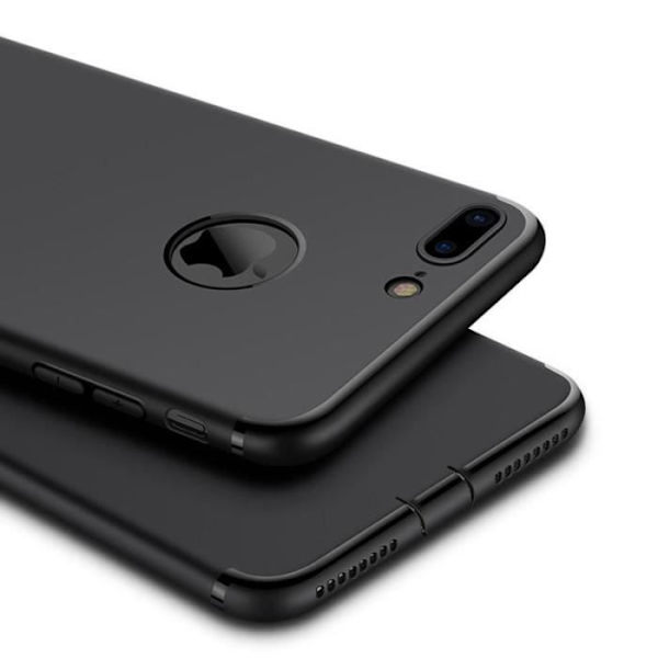 iPhone 6Plus/6SPlus mat silikone Stødsikker anti-ridse cover - sort + gratis taske Svart