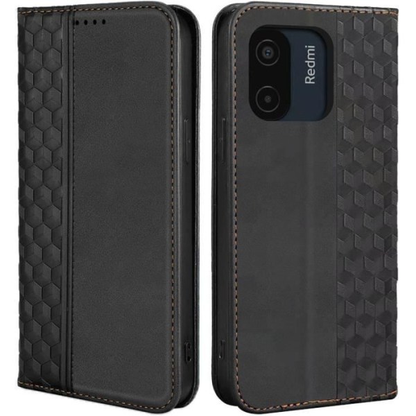 Coque - Xiaomi - Redmi A1 - A2 - Syntetisk läder - Mönster Mosaik - Svart Svart