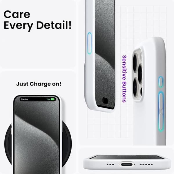 Coque - E.F.CONNECTION - för iPhone 15 Pro - Ultra Slim - Stötabsorberande skydd - Represistent Vit