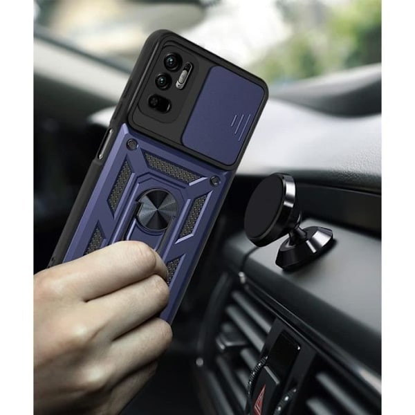 Fodral för Redmi Note 10 5G (6,5 tum) Marinblå Tjock Anti-Scratch Hård Stötsäker Army Style Förstärkt kant marinblå