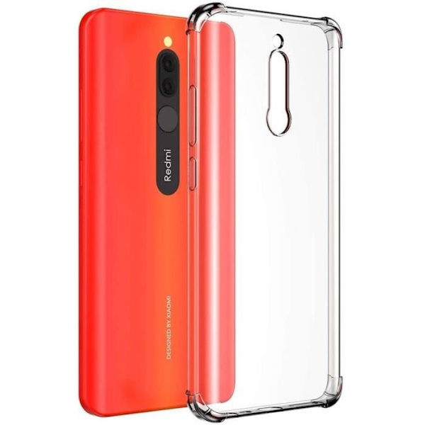 Coque til Redmi 8A (6,2") - E.F.CONNECTION - Silikone Anti Choc - Transparent - Fleksibel - Tempereret Glas Transparent