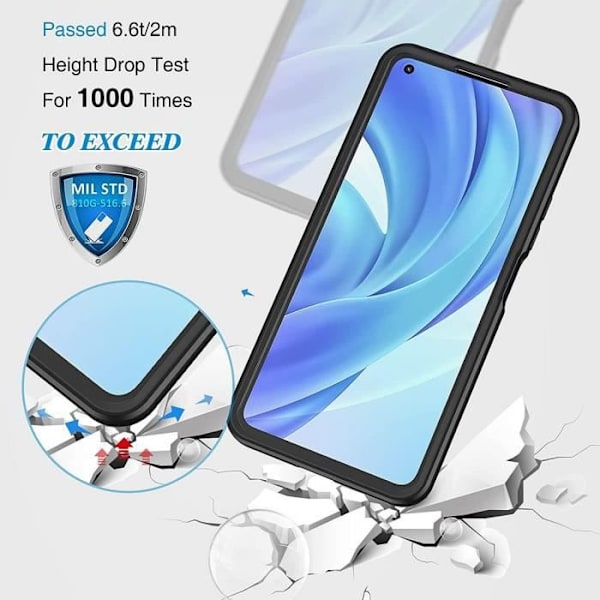 Fodral för Xiaomi 11 Lite (6,55") 360 graders helkroppsskydd Hårt fast