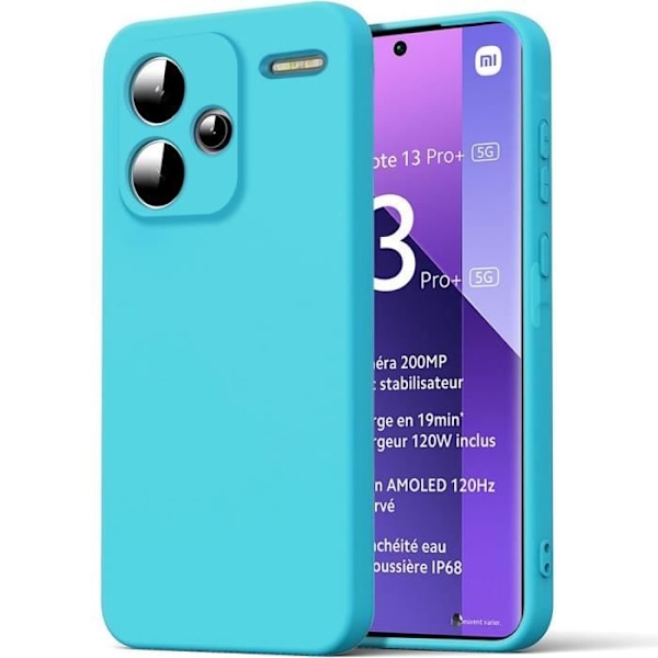 Skyddsskal - E.F.CONNECTION - Xiaomi Redmi Note 13 Pro+ 5G - Matt silikon - Repbeständig - Hållbar Blå