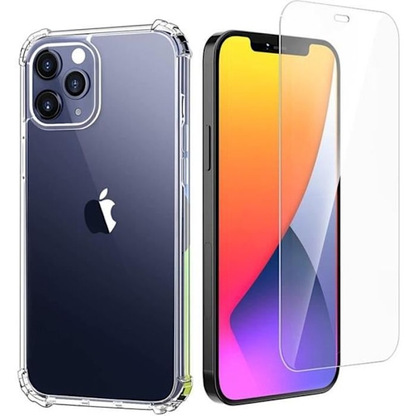 Skydd - E.F.CONNECTION - för iPhone 12 Pro - Silikon - Transparent - Förstärkt Skydd Transparent