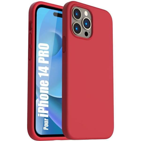 Skyddsskal - Silikon TPU - för iPhone 14 Pro - Matt Röd - Stötresistent - Halkfri Röd