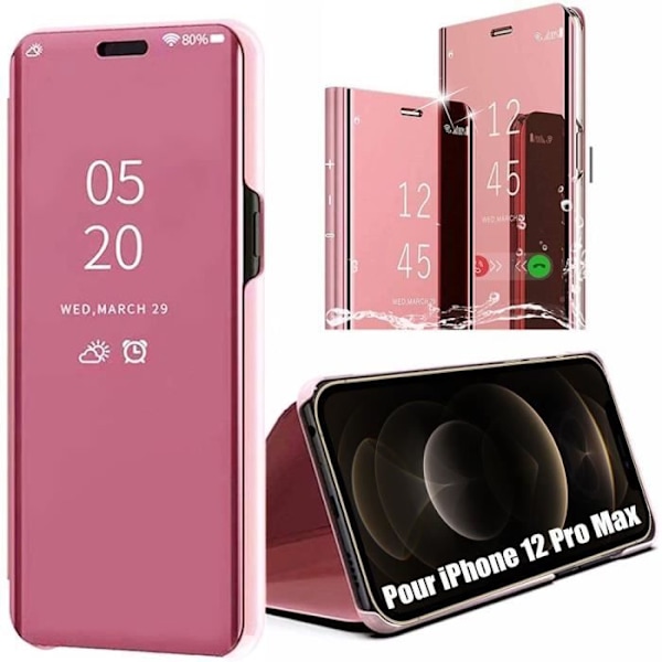 Beskyttelsesetui til iPhone 12 Pro Max - E.F.CONNECTION - Smart View blødt - Rosa Rosa