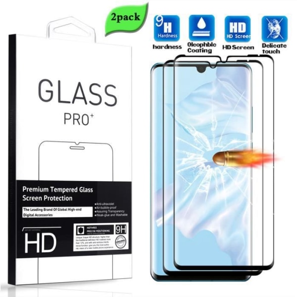 [2-pack] Härdat glas Huawei P30 Pro (6,47"), skärmskydd med hel skyddsfilm