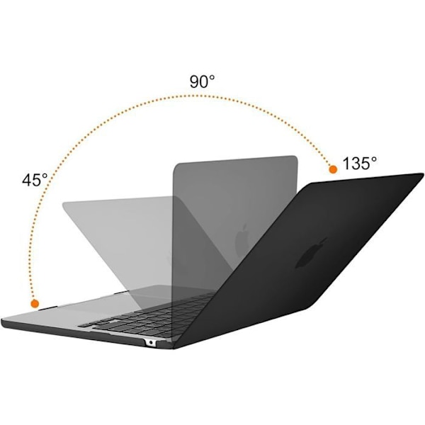 Coque til MacBook Pro 16 Tommer M4 M3 M2 M1 Pro/Max 2024 2023 2021, Hårdt Beskyttelse Mat Sort Translucent Svart