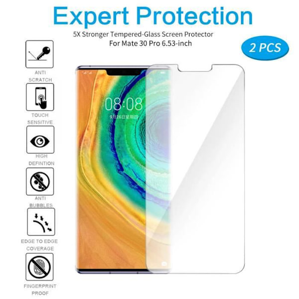 Klar HD skærm hærdet glas beskyttelsesfilm til HUAWEI Mate 30 2pcs Pro_7601sd426