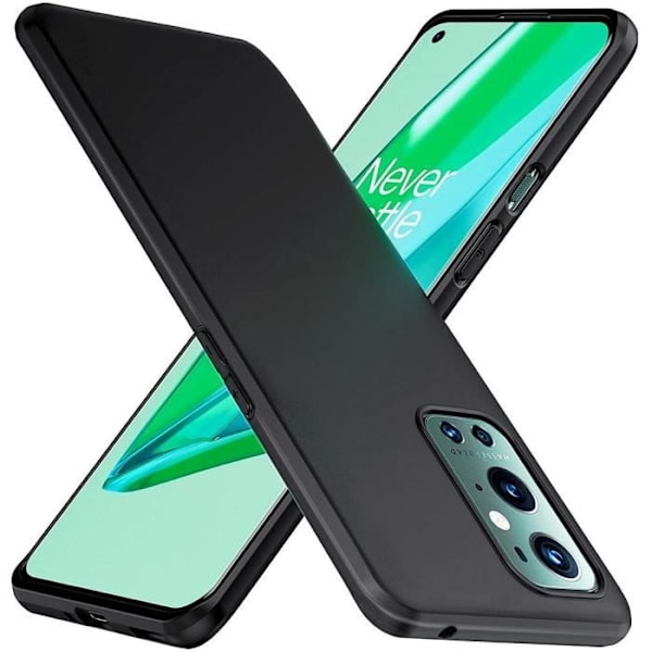 Skyddsskal - E.F.CONNECTION - Oneplus 9 Pro - Svart Silikon - Mjuk - Matt Finish Svart